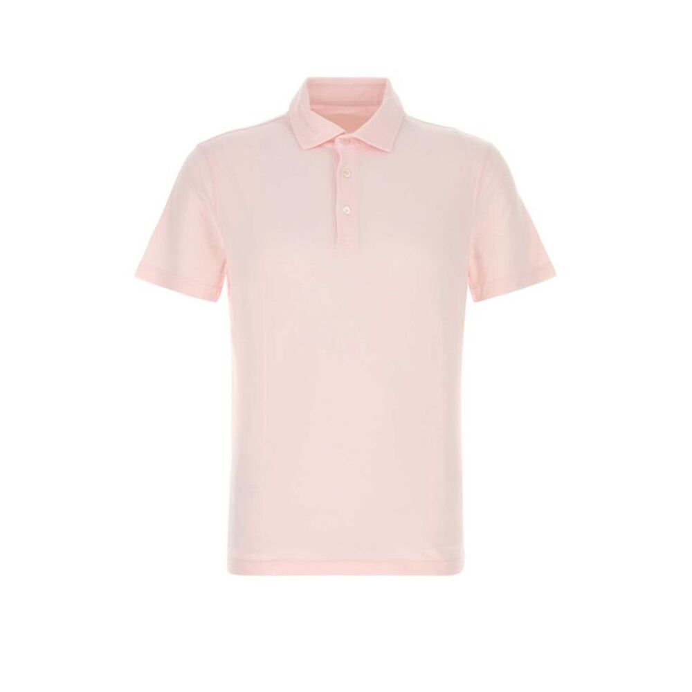 Fedeli Men Light Pink Stretch Cotton Polo Shirt